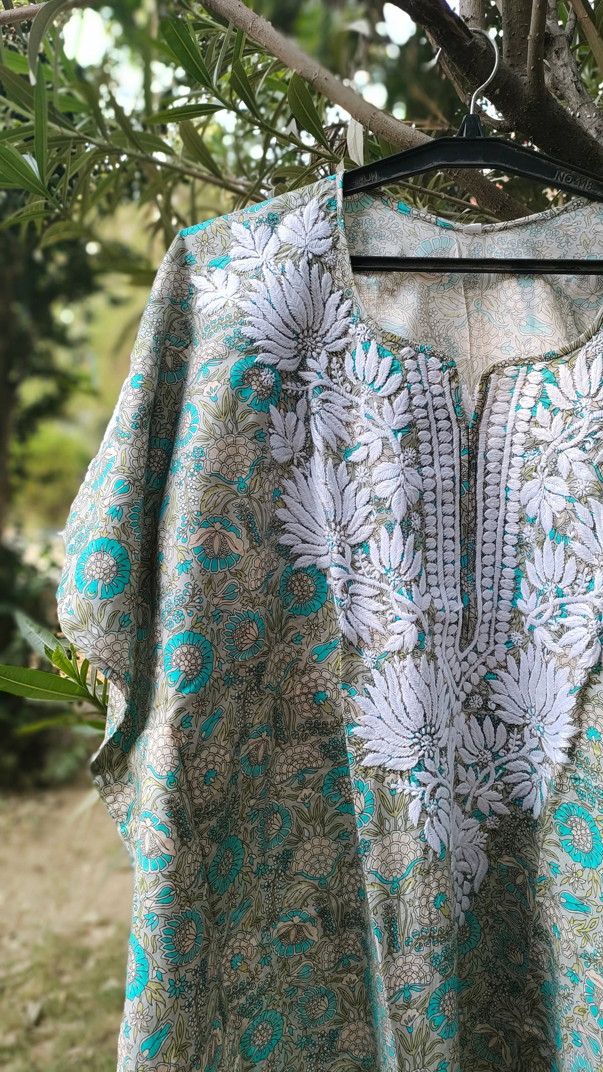 Pink Falak QAFTAAN by LVW Fashions, premium soft mul cotton with intricate Lucknow Chikankari embroidery.