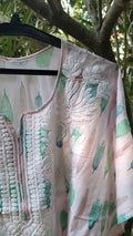 Pink Falak QAFTAAN by LVW Fashions, handcrafted Lucknow Chikankari kurta in soft printed cotton fabric.