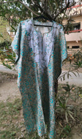 Pink Falak QAFTAAN by LVW Fashions, handmade Lucknow Chikankari kurta in soft printed cotton, showcases intricate embroidery.