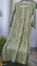 Ruhani Soul shades premium georgette Chikankari white pant set with handmade pink kurta from LVW Fashions, featuring intricate Lucknow Chikankari.