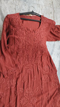 Plus Love Premium Modal Chikankari Kurta from LVW Fashions featuring intricate Lucknow handmade chikankari embroidery.