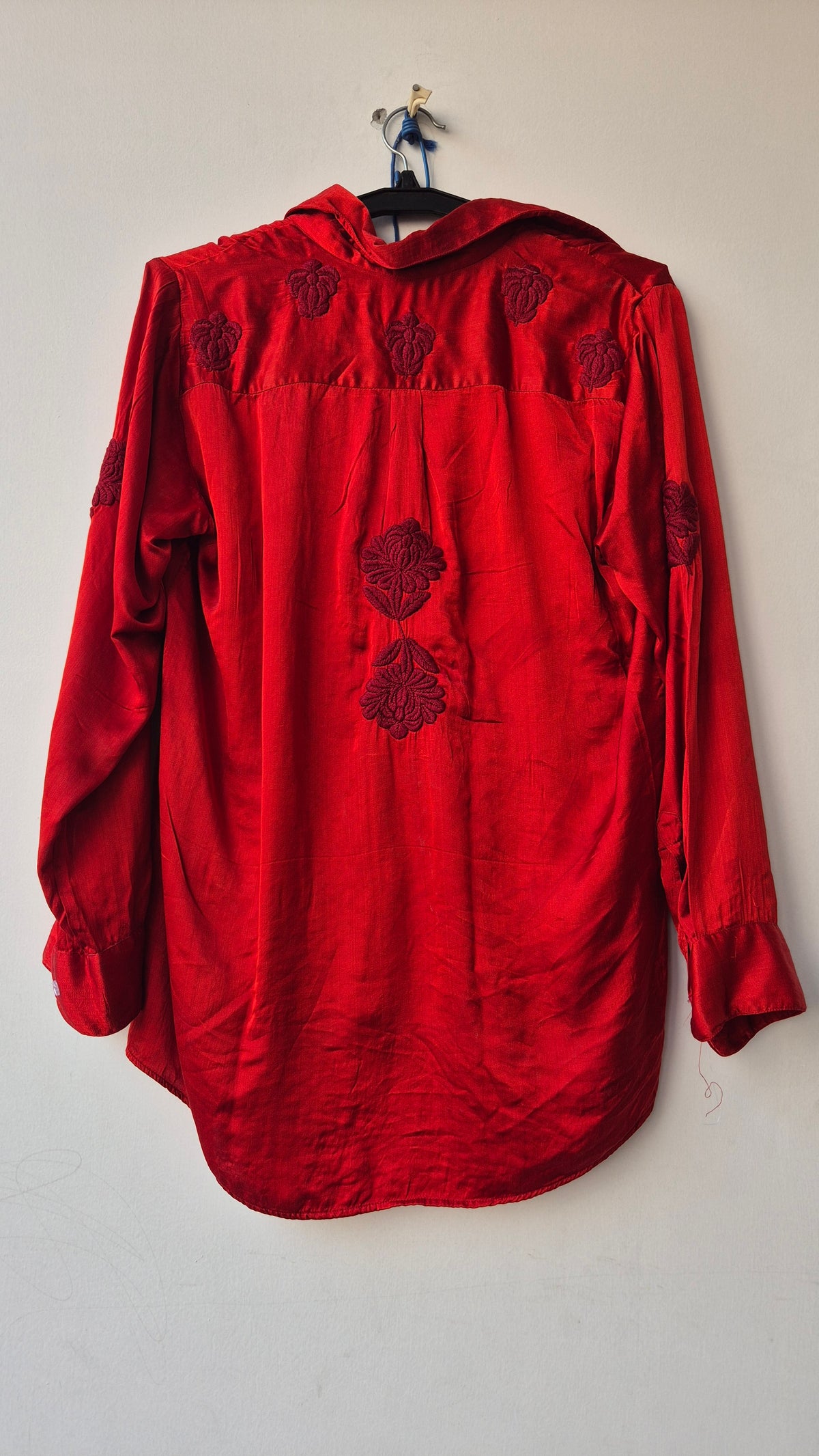 Stylish premium silk Chikankari handcrafted shirt by LVW Fashions featuring intricate Lucknow embroidery.