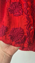 Stylish premium silk handcrafted Chikankari kurta by LVW Fashions, featuring intricate Lucknow Chikankari embroidery.