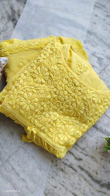 Tulip Tunic Dress Gharara Chikankari Set