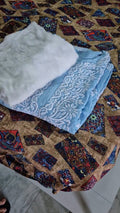 White premium soft cotton silk Chikankari co-ord set by LVW Fashions, handmade Lucknow Chikankari kurta ensemble.