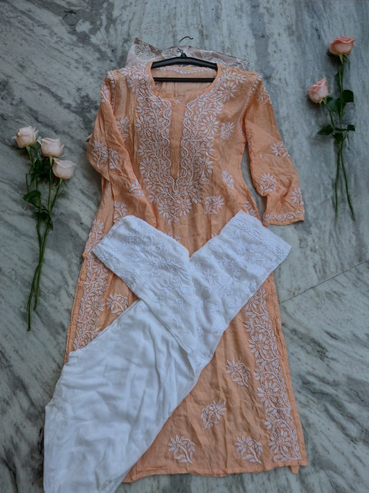 Premium Soft Cotton Silk Chikankari co-ord Set