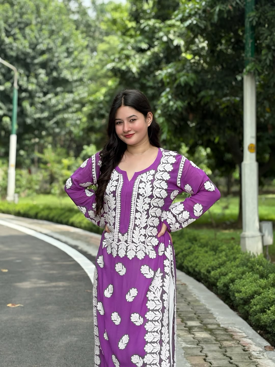 LVW Fashions Rehmat premium soft georgette Chikankari co-ord set with handcrafted Lucknow-style embroidery in white.