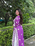 Rehmat Premium Soft Georgette Chikankari Co-ord Set by LVW Fashions, featuring handmade Lucknow-style white chikankari kurta and matching pants.