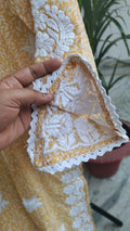 LVW Fashions handmade Chikankari kurta with wrist cut, long design, premium mul soft cotton, traditional Lucknow embroidery.