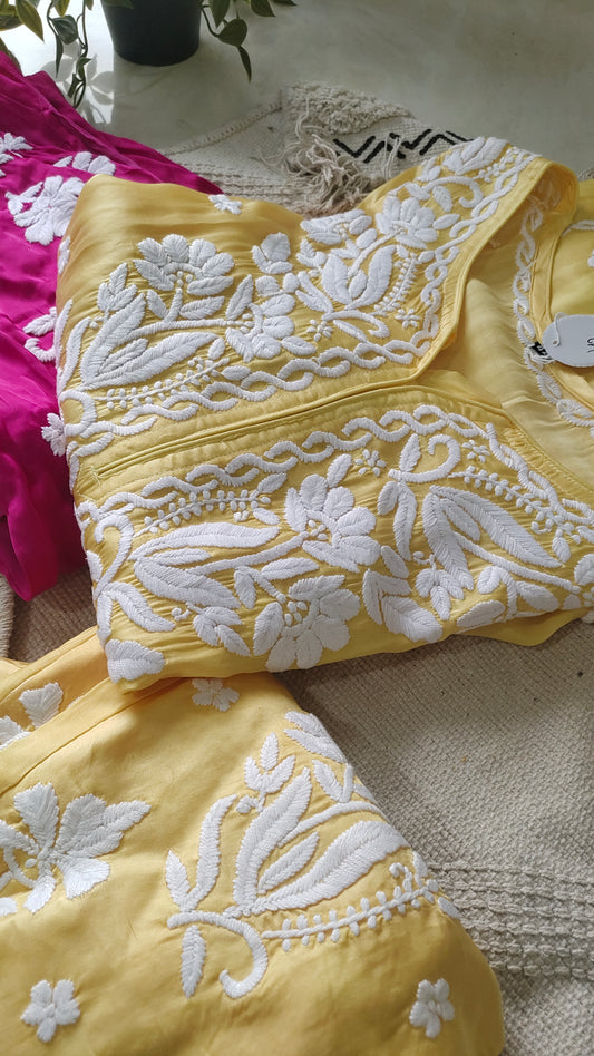 Ruhaab Premium Silk Pure Handcrafted 7D Co-ord Set None Transparent