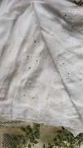 Zainy premium silk and georgette handcrafted Chikankari co-ord set by LVW Fashions, featuring a Lucknow Chikankari kurta and matching bottoms.