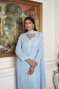 Rose pink Kaneez Premium Georgette Chikankari Kurta Set by LVW Fashions, featuring intricate handcrafted embroidery on pure georgette fabric.