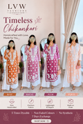 Rust-colored Meer Co-ord Set by LVW Fashions featuring a premium crepe silk handcrafted Chikankari kurta for women.