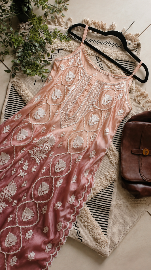 Rosewood Tulip Beautiful Premium crepe silk Pure Handcrafted Tunic