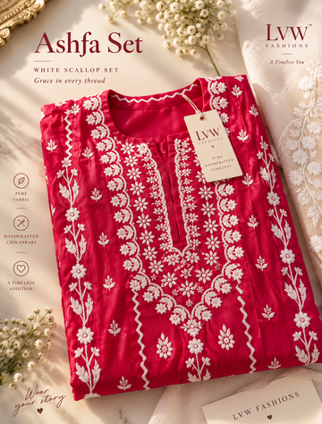 Sarah With back And Sleeves Cutwork Pure Handcrafted Chikankari Kurti Special