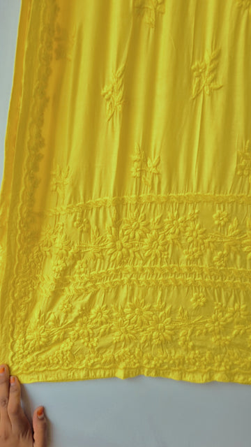 Misty Moss Premium Cotton Silk Chikankari Luxurious Long Kurti For women