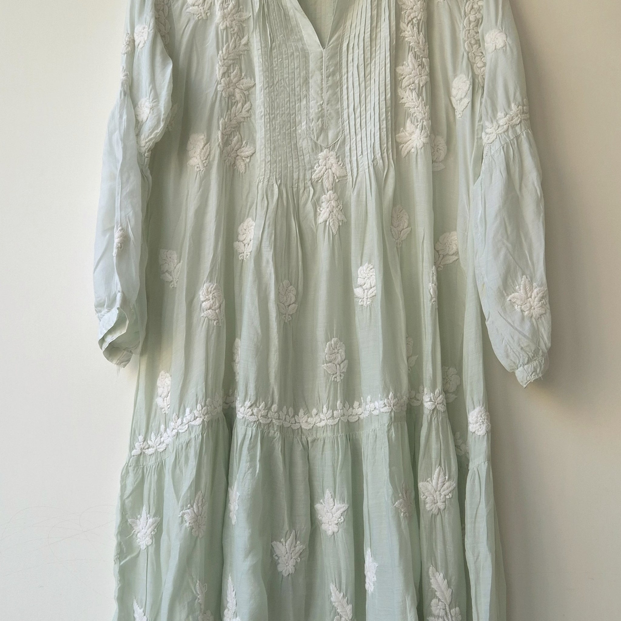Beautiful Pastle Midi Pure Handcrafted Chikankari