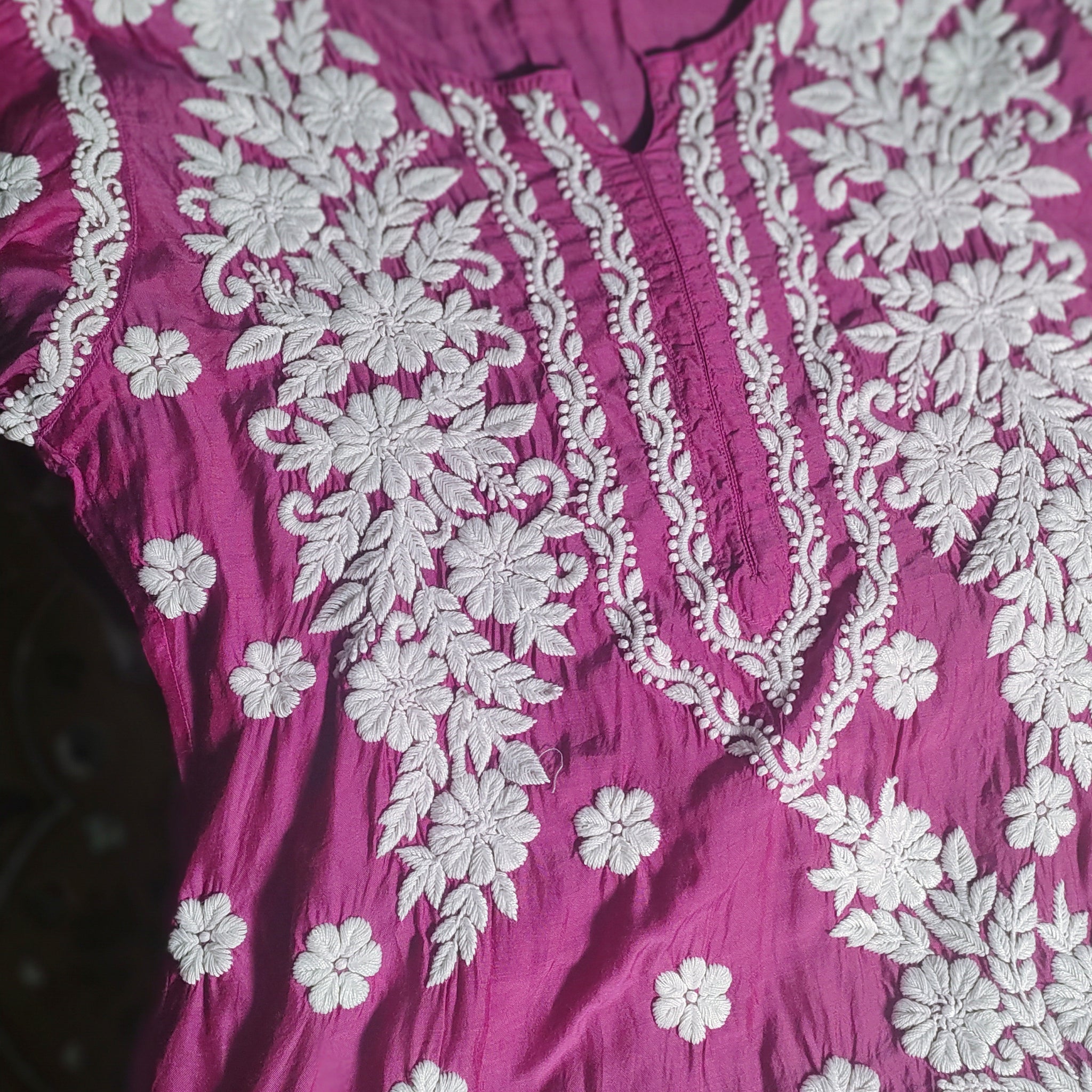 Janiye Beautiful silk Long Chikankari Kurta