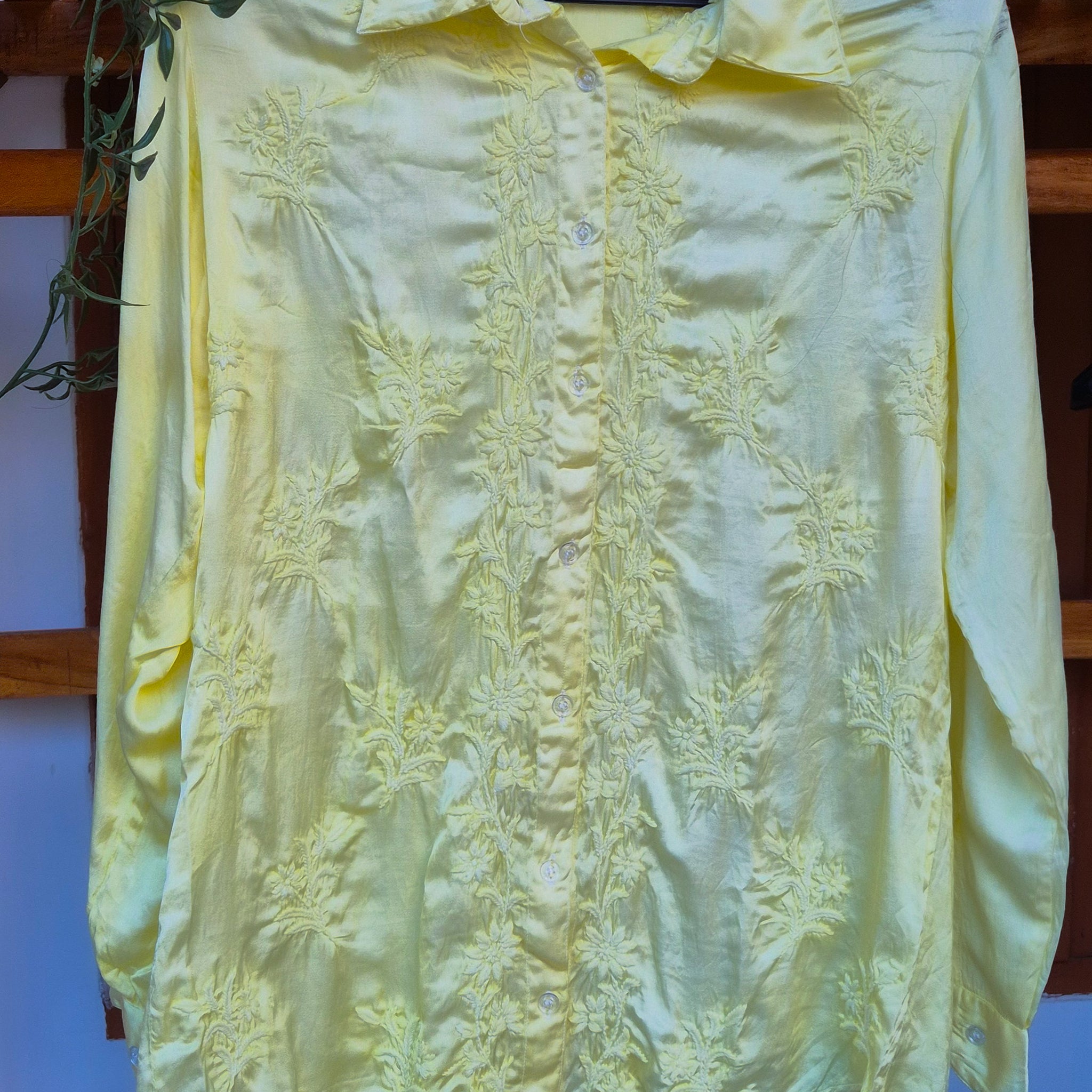 Stylish Premium Silk Luxurious Chikankari Handcrafted Shirt