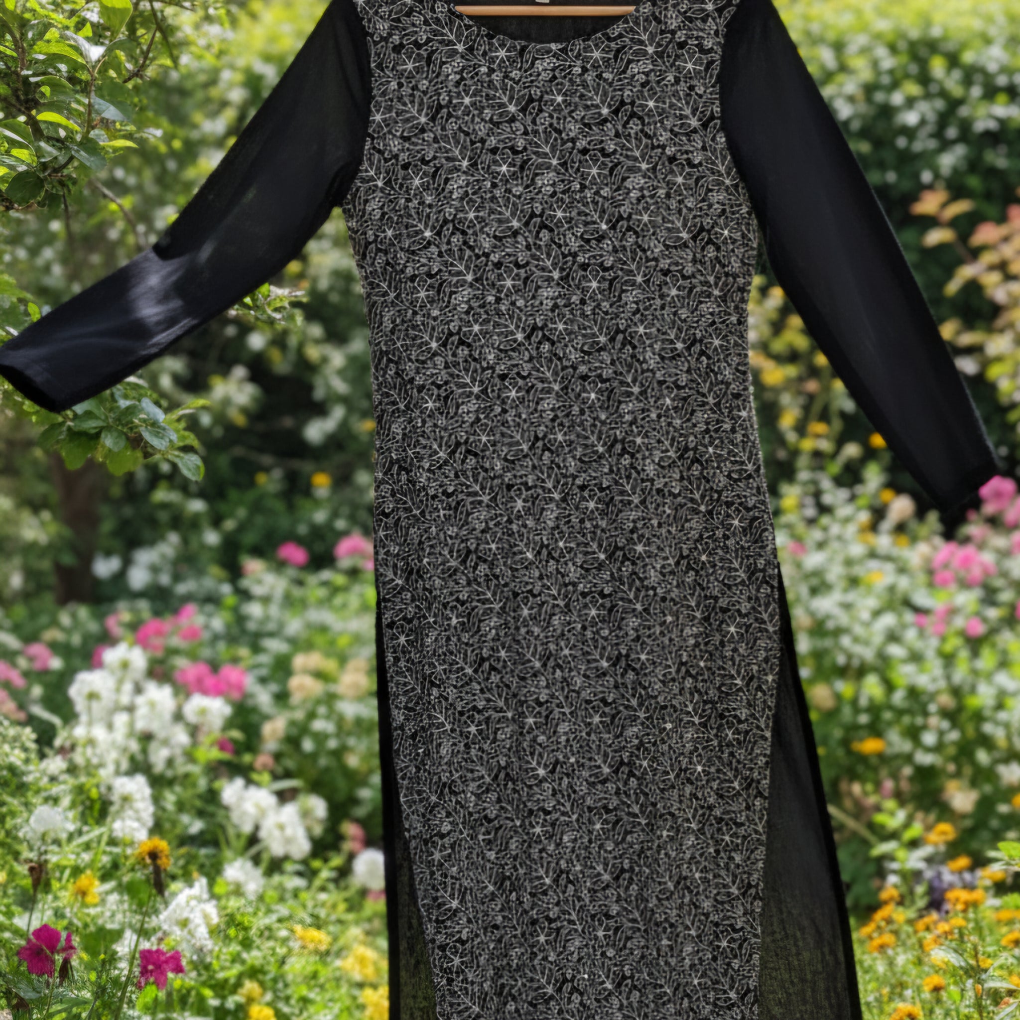 Beautiful Faux Georgette Pure Handcrafted Chikankari full  Suit Unstitched With Bottom Piece