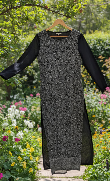 Beautiful Faux Georgette Pure Handcrafted Chikankari full  Suit Unstitched With Bottom Piece