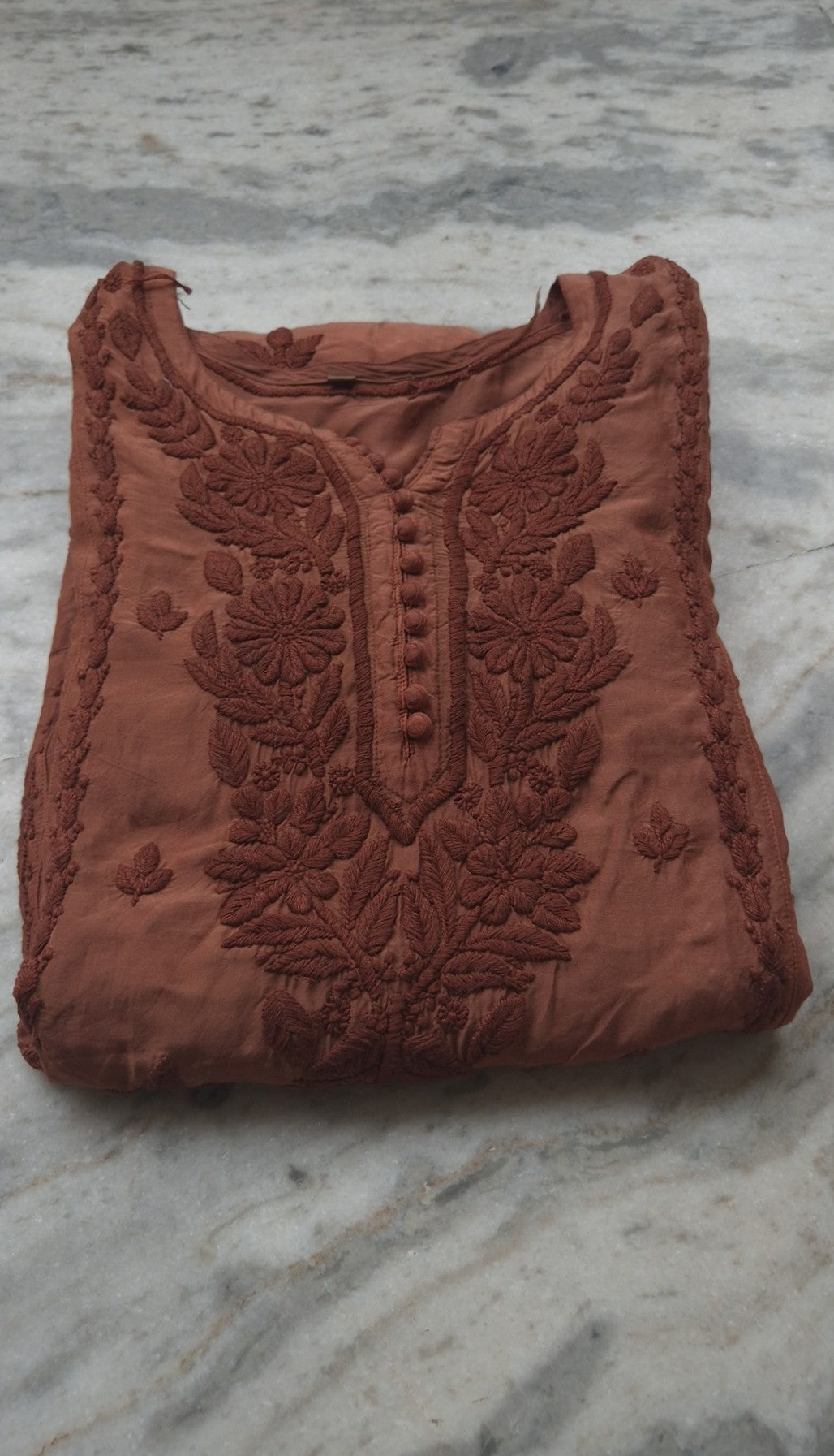 Hershey's Kiss Premium Mul Silk Oversized Chikankari Long Kurta