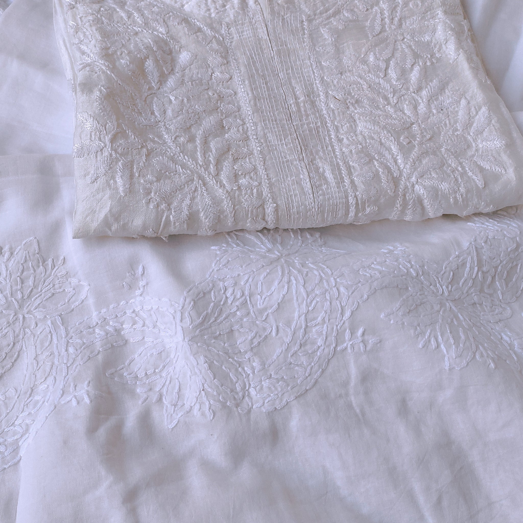 Chanderi Chikankari Embroidery Kurta