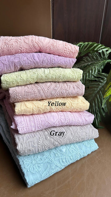 Love Colours Premium Georgette Chikankari Long Kurta pure Handmade