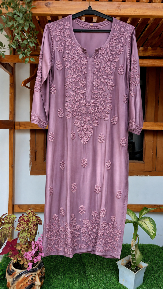 Zaina Premium Soft Non Transparent Chikankari Long Kurti