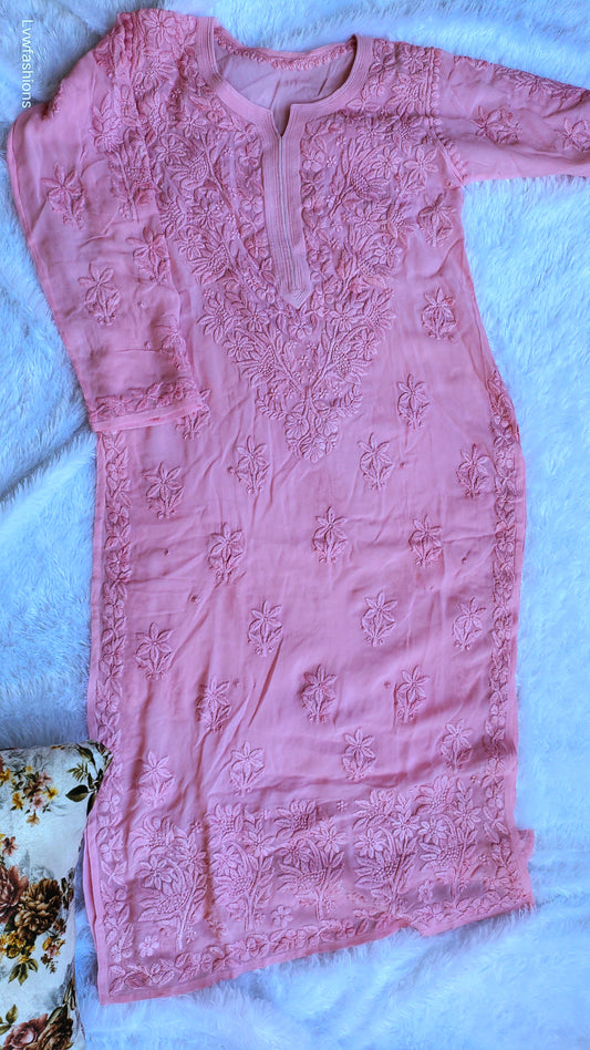 Precious Beauty Premium Georgette Chikankari Daman Booti Kurta