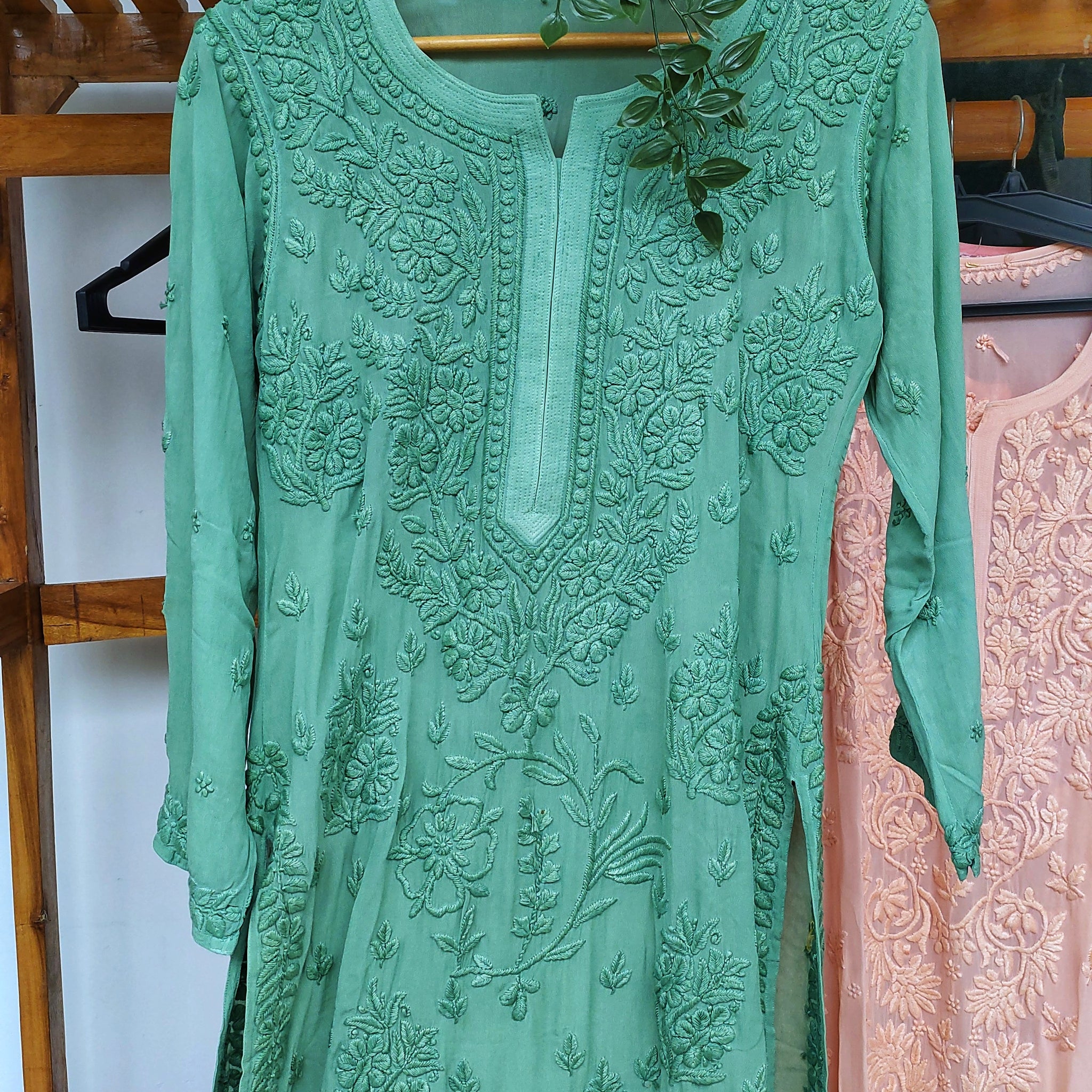 Adaya Floral Chikankari Long Kurti