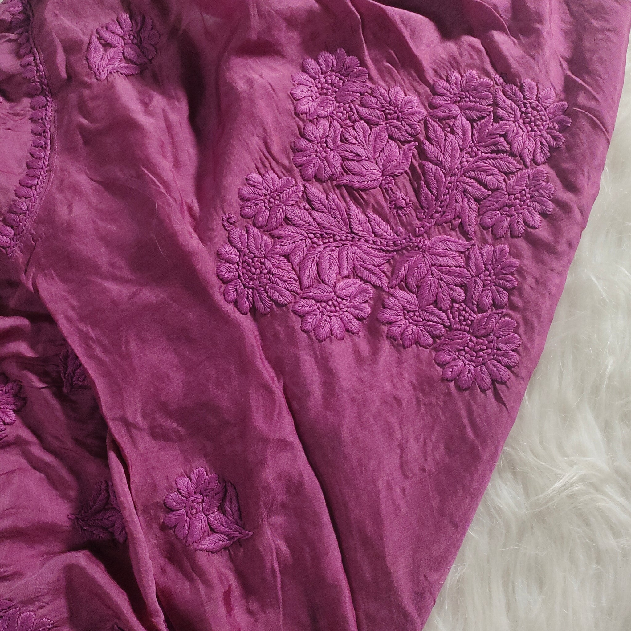 Premium Silk Chikankari Kurti  for Women
