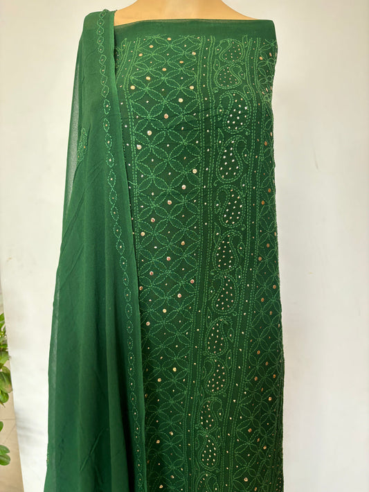 Roohi Green Premium Georgette unstitched suit