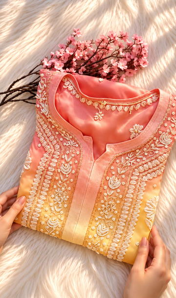 Sherish Premium Georgette Pure Chikankari Long Kurta