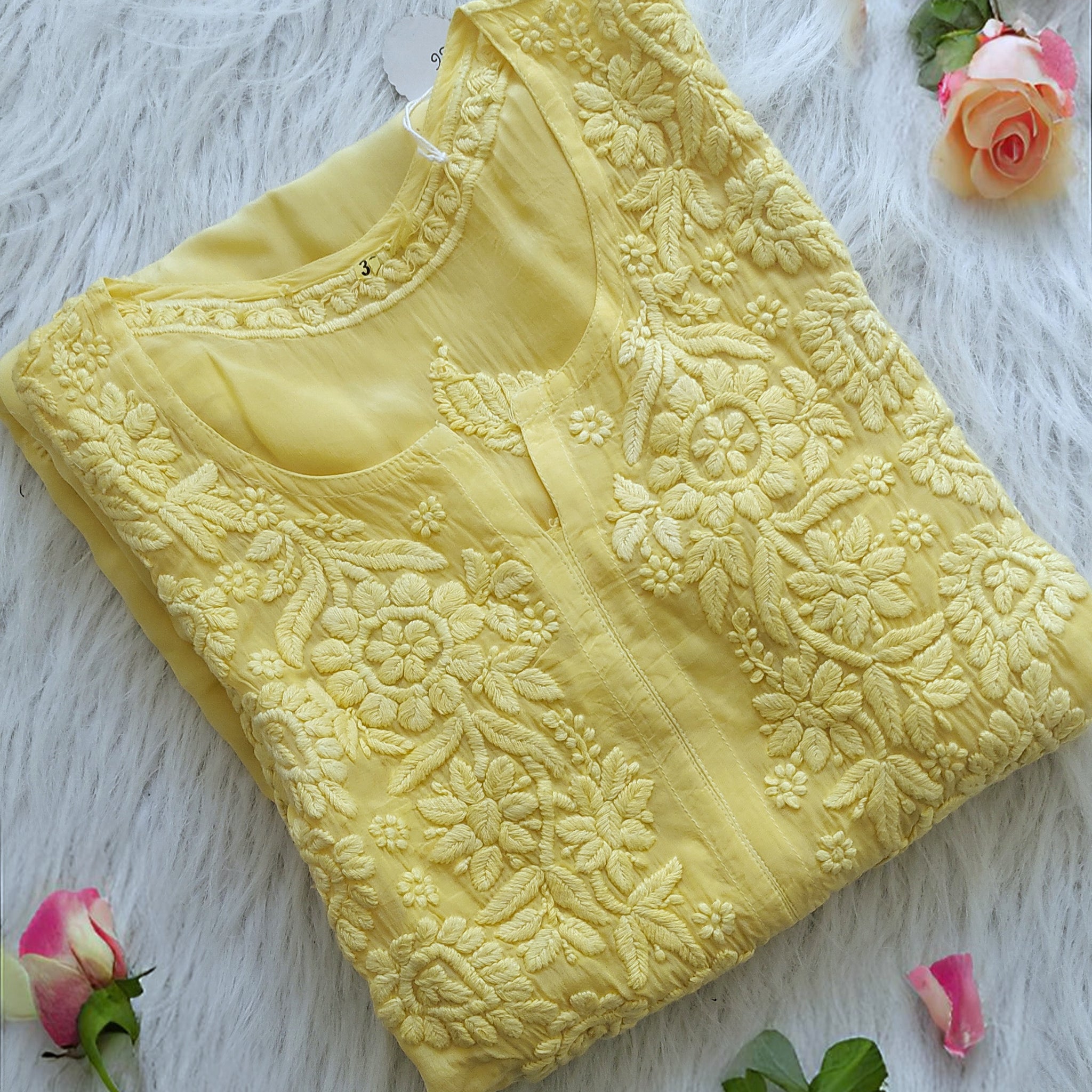 Anika Premium Silk Chikankari Luxurious Look Long Kurta