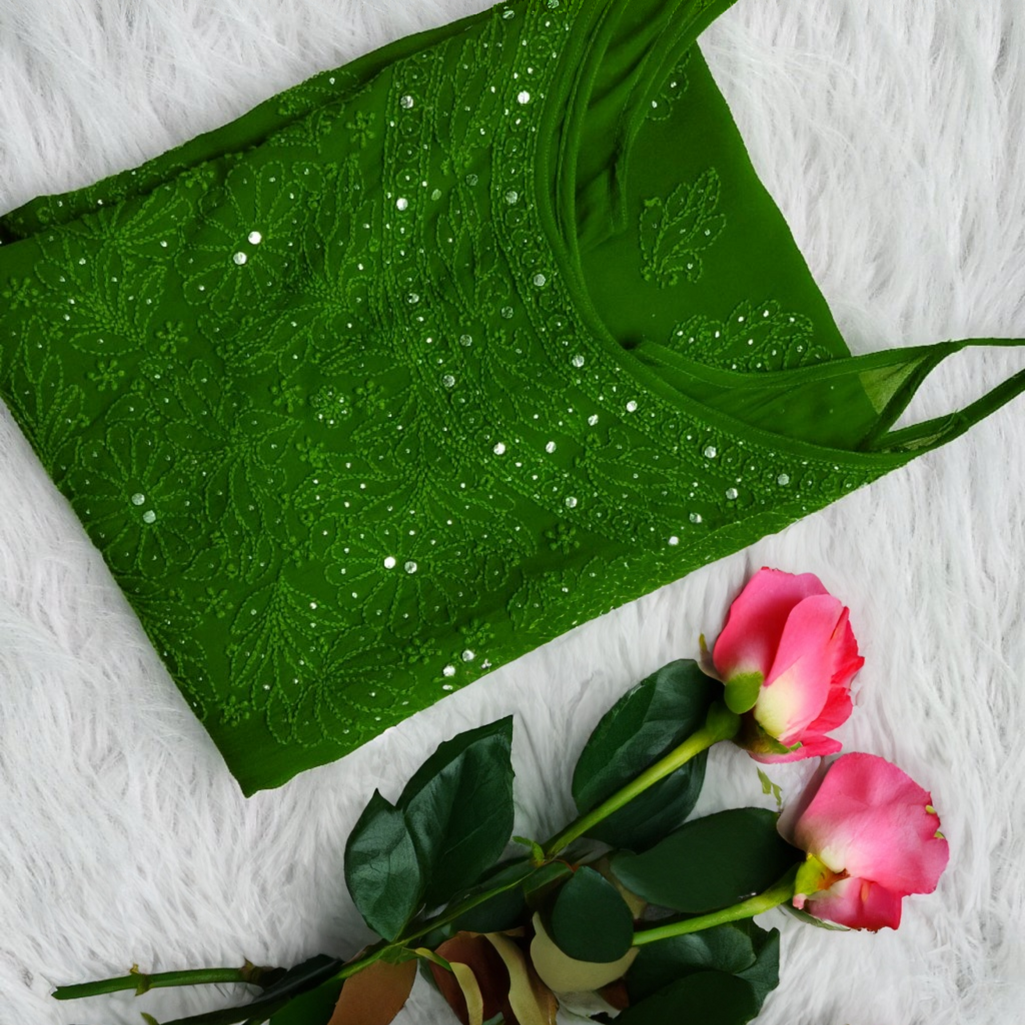 Tulip Mukaish Chikankari Tunic Kurti