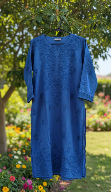 Zaina Premium Soft Non Transparent Chikankari Long Kurti