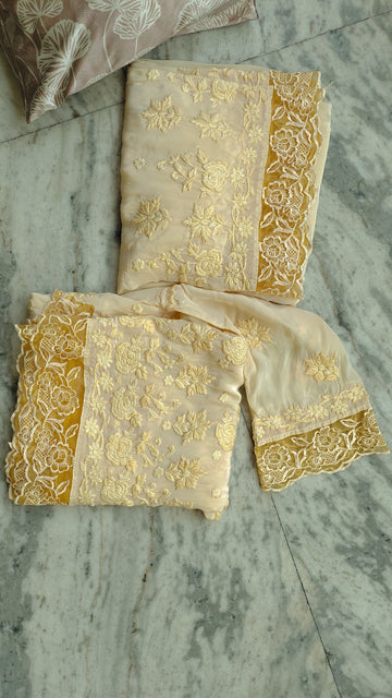 Vanilla Adaya Rose New Wedding Luxurious Collection Premium Silk Co-ord Set (Limited Edition)