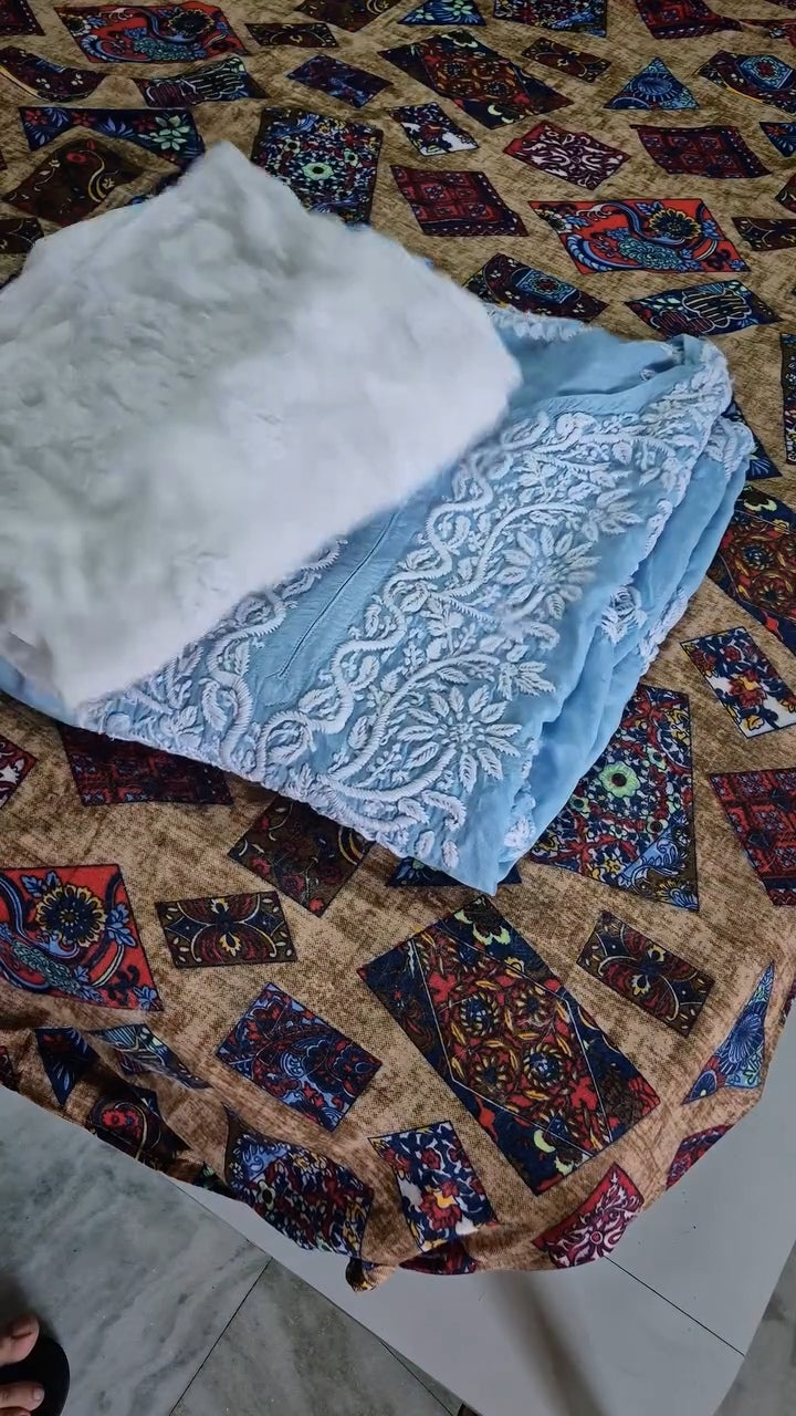 Premium Soft Cotton Silk Chikankari co-ord Set