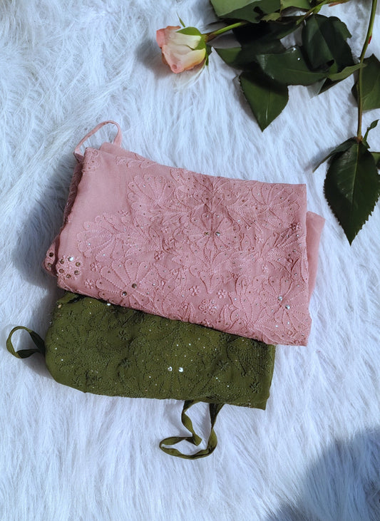 Tulip Premium Georgette Chikankari Mukaish Tunics