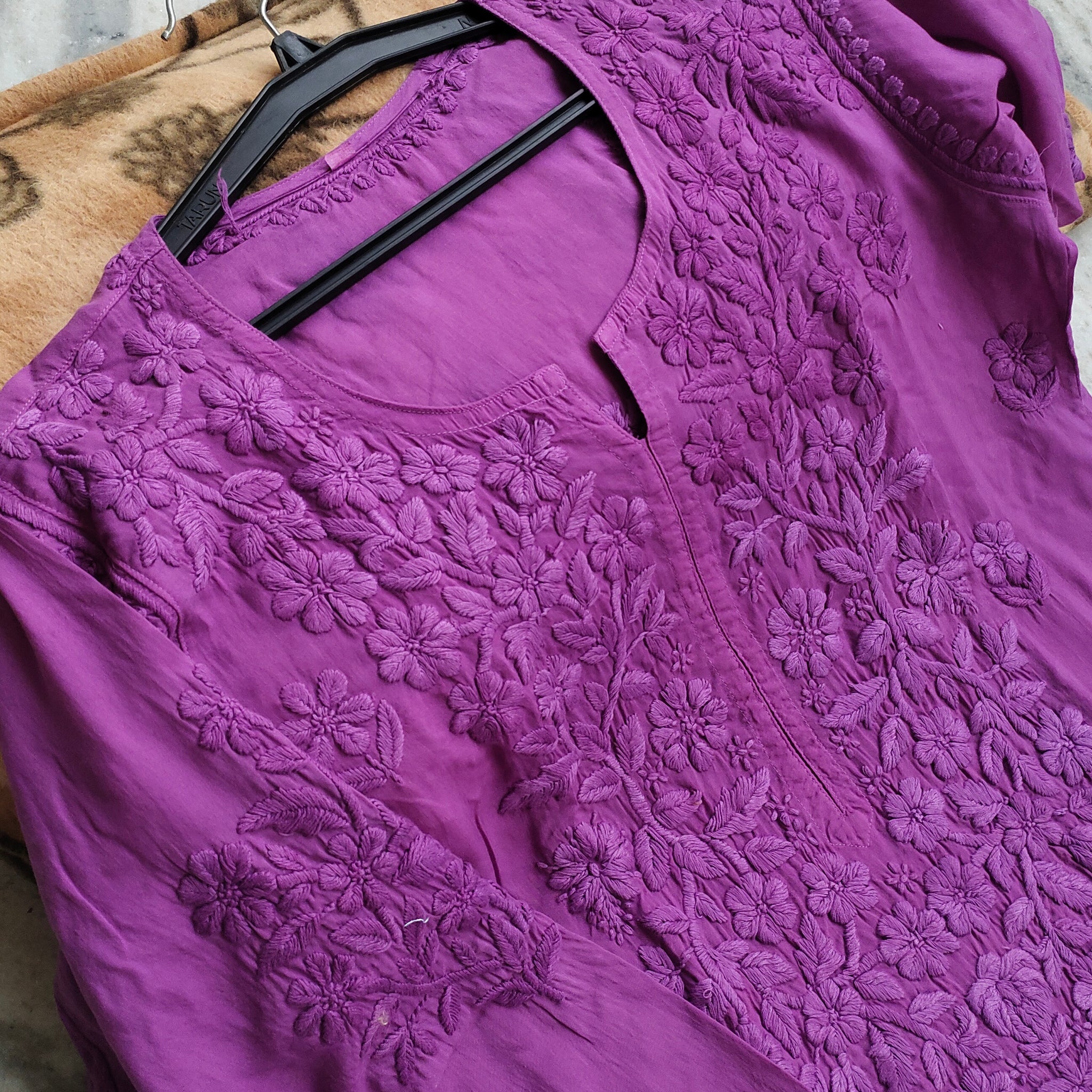 Bringle Premium Soft Cotton Chikankari Long Kurti