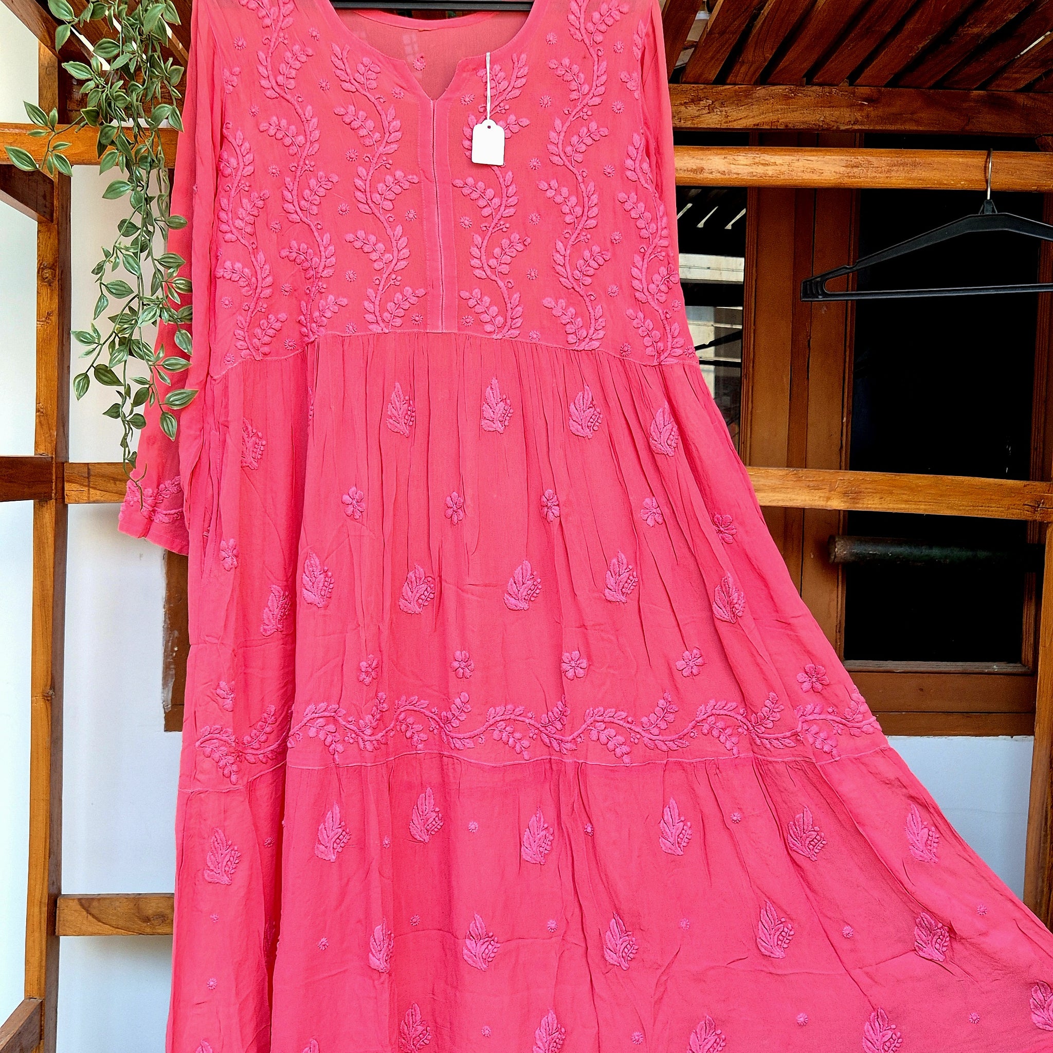 Zeba Premium georgette Chikankari Gown