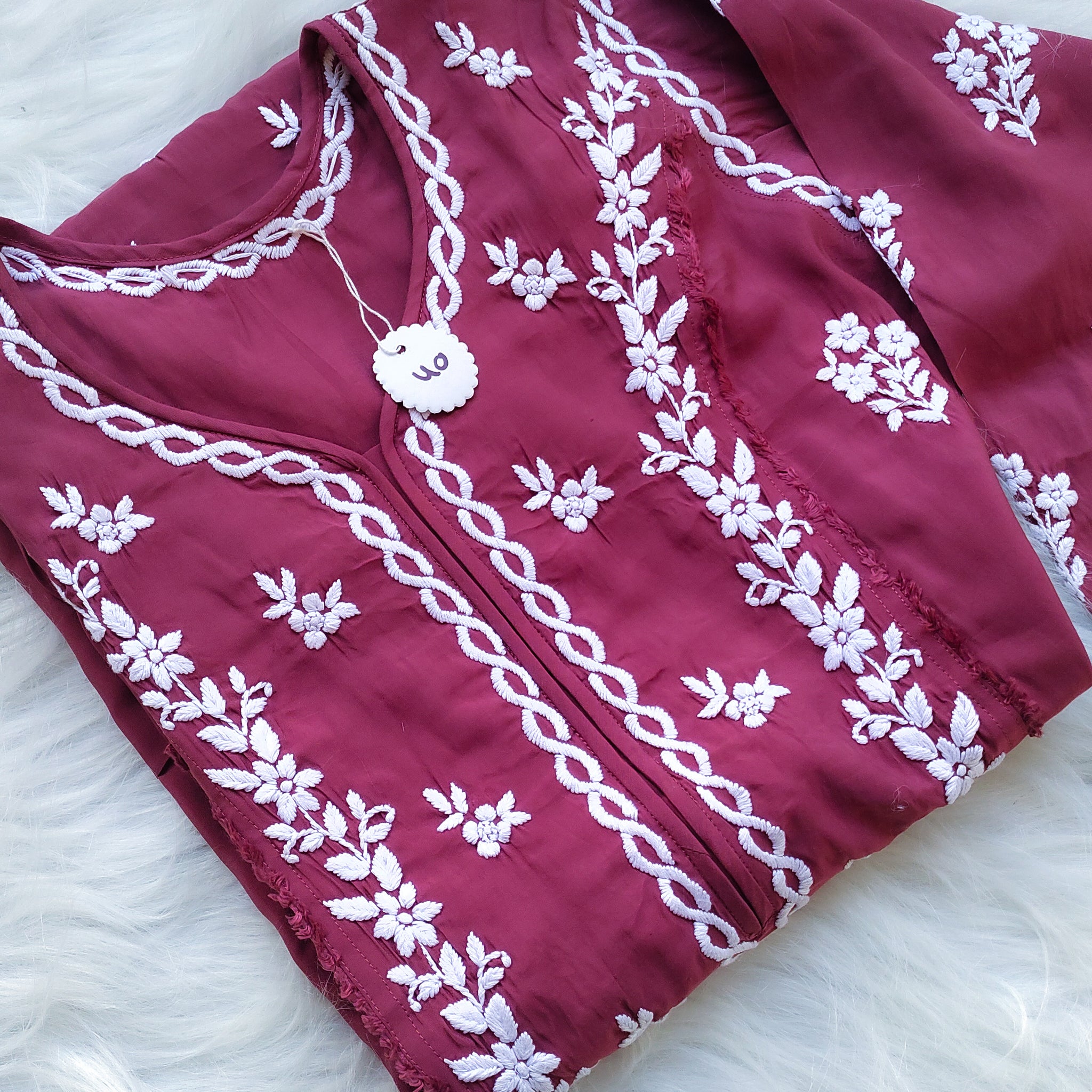 Satrang Stylish Comfy Cotton Chikankari Long Kurta Best For Summers