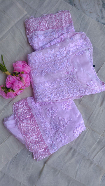 Pinkish Adaya Rose New Wedding Luxurious Collection Premium Silk Co-ord Set (Limited Edition)