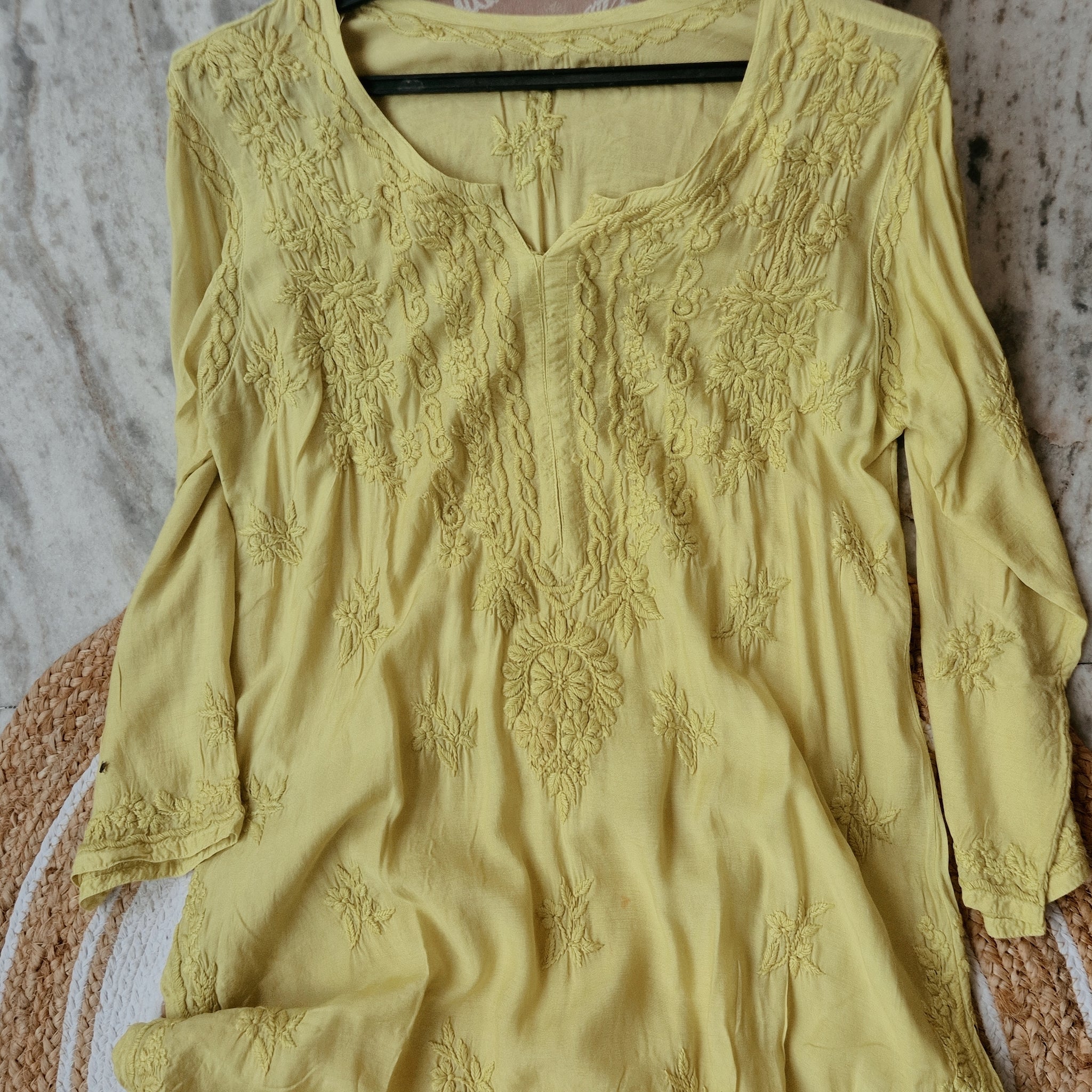 Misty Moss Premium Cotton Silk Chikankari Luxurious Long Kurti For women