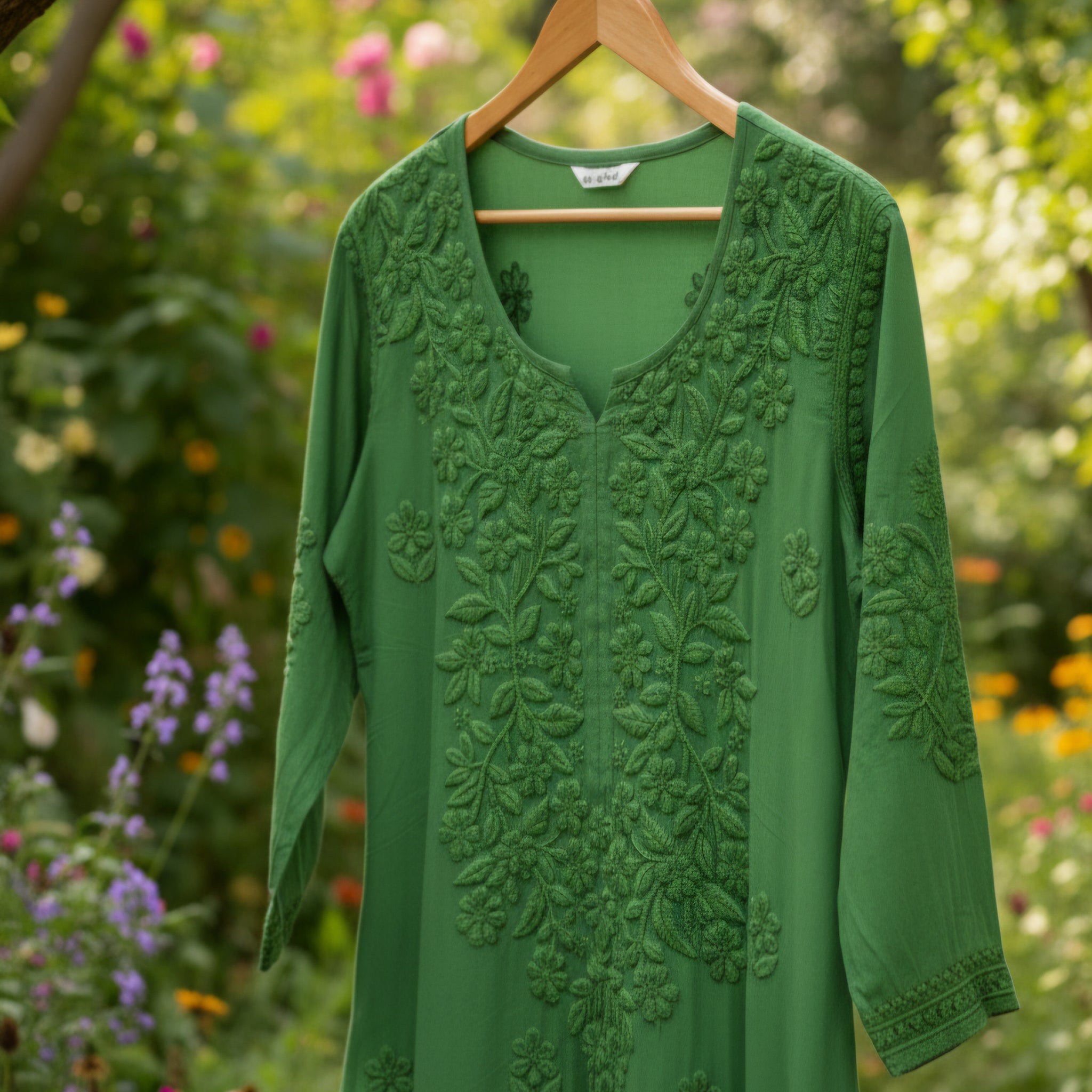 Zaina Premium Soft Non Transparent Chikankari Long Kurti