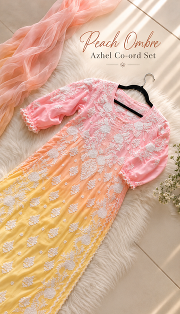 Sunshine Azhel Co-ord Set With back And Sleeves Embroidery Special (One Creation)