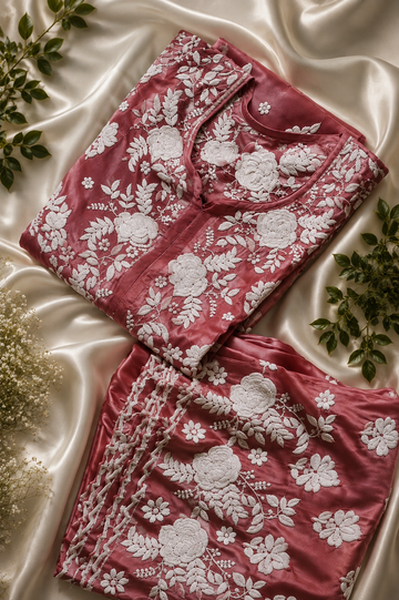 Azhel Co-ord Set With back And Sleeves Embroidery Special (One Creation)