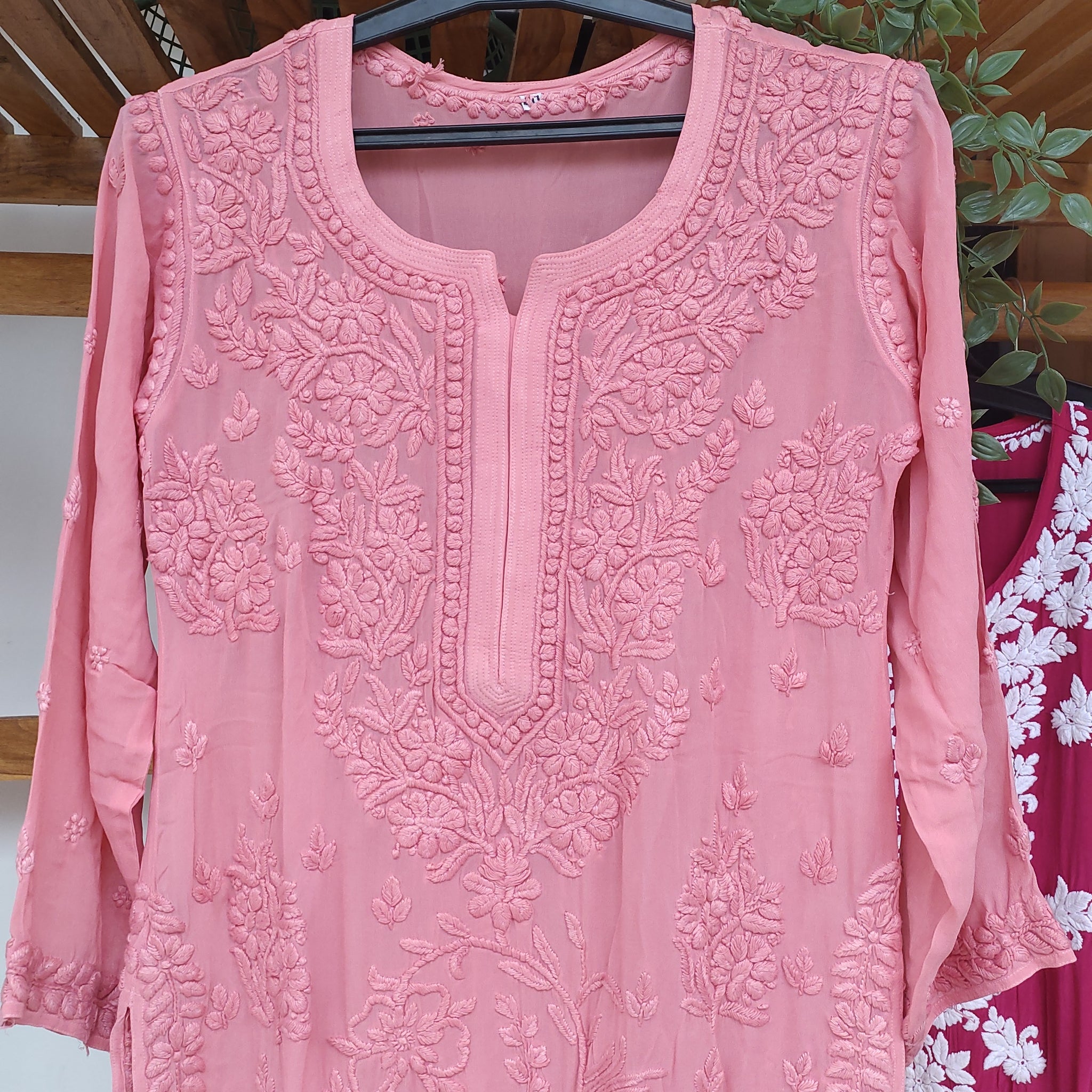 Noor Chikankari Premium Georgette Kurta Front And Back Side Beautiful Design