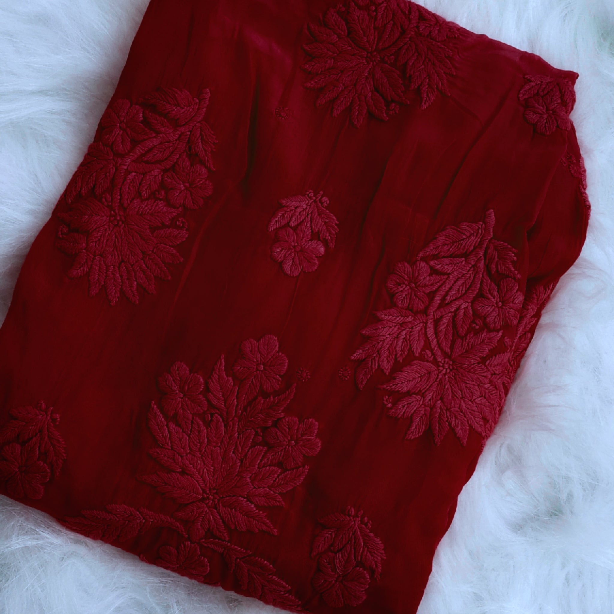 Blood Maroon Gown Drees Premium Silk